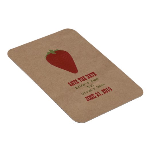 Bauern Markt Save the Date Inspiriert | Erdbeere Magnet (Rechte Seite)