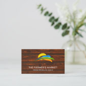 Bauern Marktproduktion | Wood Business Card Visitenkarte (Stehend Vorderseite)
