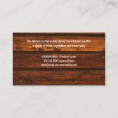 Bauern Marktproduktion | Wood Business Card Visitenkarte (Rückseite)