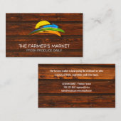 Bauern Marktproduktion | Wood Business Card Visitenkarte (Vorne/Hinten)
