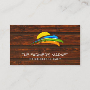 Bauern Marktproduktion   Wood Business Card Visitenkarte