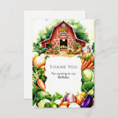 Bauern mit bunten Gemüse zum Geburtstag Dankeskarte (Vorne/Hinten)