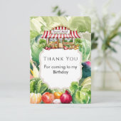 Bauern mit bunten Karotten Dankeskarte (Stehend Vorderseite)
