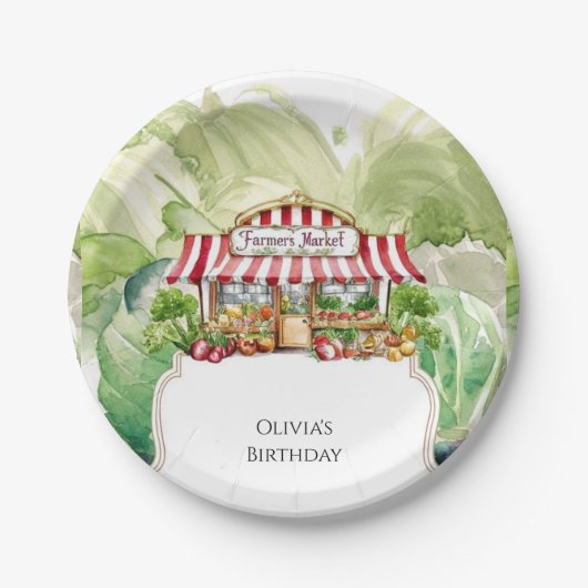 Bauern mit bunten Karotten Pappteller (Vorderseite)