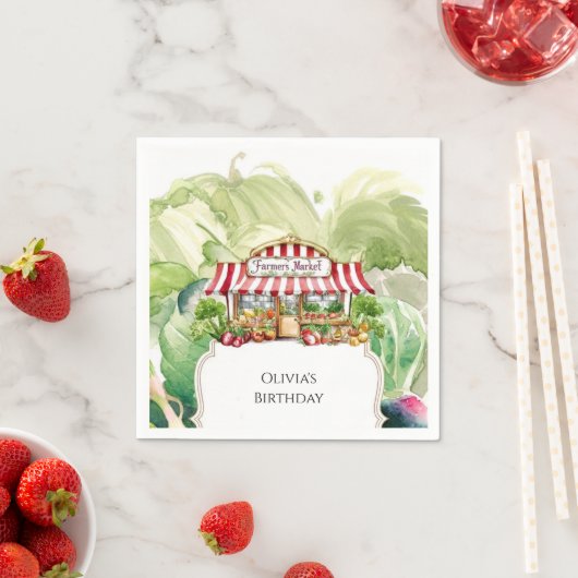 Bauern mit bunten Karotten Serviette (Beispiel)