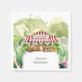 Bauern mit bunten Karotten Serviette (Vorderseite)