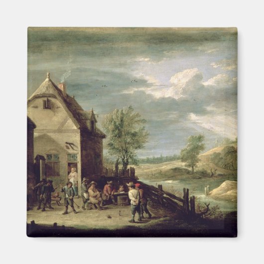 Bauern spielen Boules Magnet (Vorne)