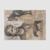 Bauern Tochter mit Pferdededekutsche Seidenpapier (Vorderseite)