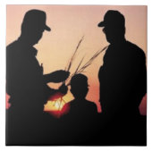 Bauern und Sonnenuntergänge Fliese (Vorderseite)