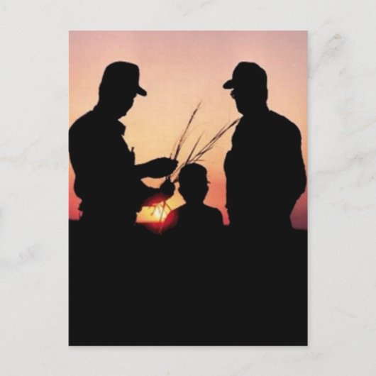 Bauern und Sonnenuntergänge Postkarte (Vorderseite)