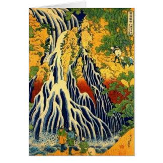 Bauern und Wasserfall