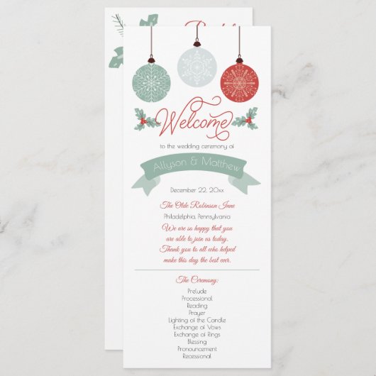 Bauern und Weihnachtsfeiertage Programm (Vorne/Hinten)