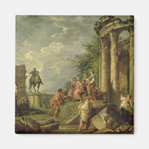 Bauern unter römischen Ruinen, 1743 (Öl auf Magnet