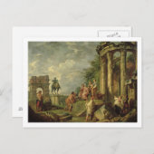 Bauern unter römischen Ruinen, 1743 (Öl auf Postkarte (Vorne/Hinten)