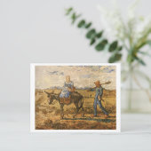 Bauern unterwegs, um Van Gogh Fine Art zu arbeiten Postkarte (Stehend Vorderseite)