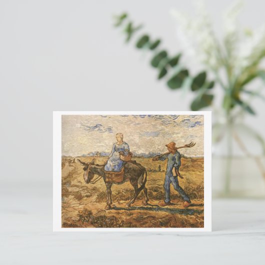 Bauern unterwegs, um Van Gogh Fine Art zu arbeiten Postkarte (Stehend Vorderseite)