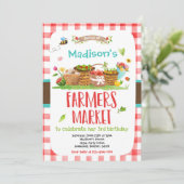 Bauern vermarkten Geburtstagslandwirtschaft mit ei Einladung (Stehend Vorderseite)