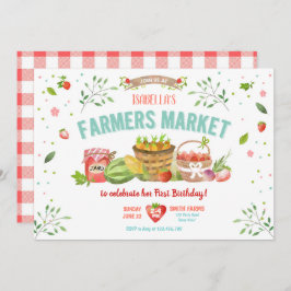 Bauern vermarkten gewachsenes Veggies-Frucht-rotes Einladung