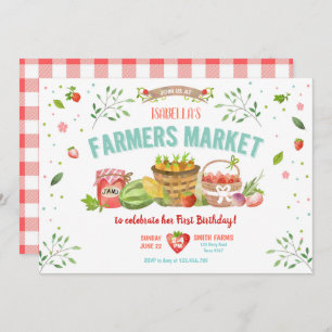 Bauern vermarkten gewachsenes Veggies-Frucht-rotes Einladung