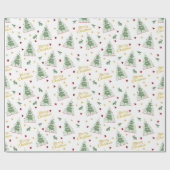 Bauernbaum, grüne frohe Weihnachten Geschenkpapier (Flach)