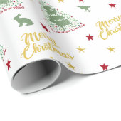 Bauernbaum, grüne frohe Weihnachten Geschenkpapier (Rolleneckpunkt)