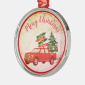 Bauernbaum Red Truck Familie Name Jahrgang Weihnac Ornament Aus Metall (Links)