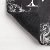 Bauernchic blühe Wirbel Kalkboard Monogramm Mousepad (Ecke)