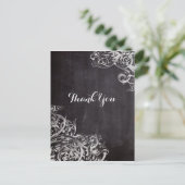 Bauernchic blühe Wirbel Kalkboard Monogramm Postkarte (Stehend Vorderseite)