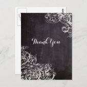 Bauernchic blühe Wirbel Kalkboard Monogramm Postkarte (Vorne/Hinten)