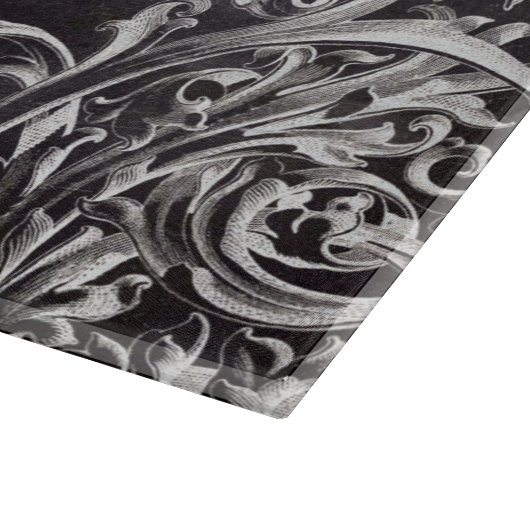 Bauernchic blühe Wirbel Kalkboard Monogramm Schneidebrett (Ecke)