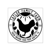 Bauerneier Familienbetrieb Rustikales Hühnchen Gummistempel (Prägung)