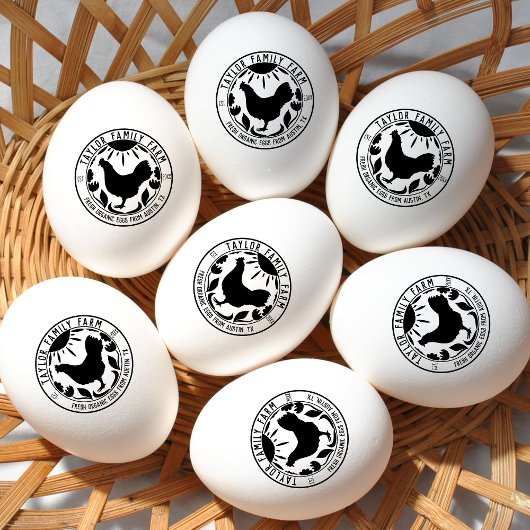 Bauerneier Familienbetrieb Rustikales Hühnchen Gummistempel