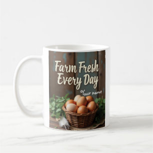 Bauerneier in Tasse Basket