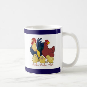 Bauernfamilie - Henne, Hähne und Küken Kaffeetasse