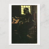 Bauernfrau, die Mahlzeit einnimmt, Vincent van Gog Postkarte (Vorderseite)