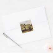 Bauernfrau Gramming Hütte von Vincent van Gogh Quadratischer Aufkleber (Umschlag)