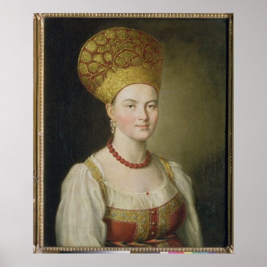 Bauernfrau in russischer Kostüme, 1784 Poster (Vorne)