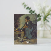 Bauernfrau Kochen an einem Kamin Postkarte (Stehend Vorderseite)