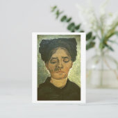 Bauernfrau mit dunkler Kappe, Vincent van Gogh Postkarte (Stehend Vorderseite)