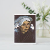 Bauernfrau mit weißer Kappe, Vincent van Gogh Postkarte (Stehend Vorderseite)