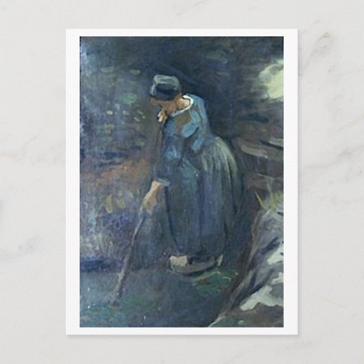 Bauernfrau Raking, Van Gogh Fine Art Postkarte (Vorderseite)