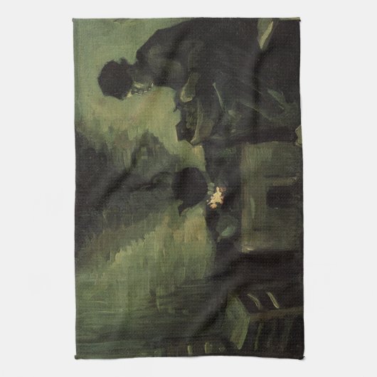 Bauernfrau von Feuerstelle von Vincent van Gogh Geschirrtuch (Vertikal)