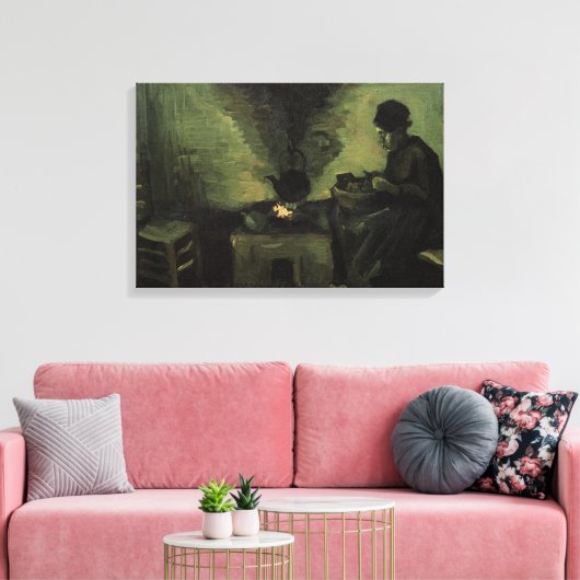 Bauernfrau von Feuerstelle von Vincent van Gogh Leinwanddruck (Insitu (Wohnzimmer))