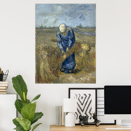 Bauernfrauen binden Blätter von Vincent Van Gogh Poster (Heimbüro)