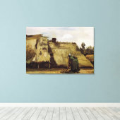 Bauernfrauen graben vor ihrer Hütte Leinwanddruck (Insitu (Holzboden))