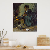 Bauernfrauen Kochen am Kamin von Van Gogh Poster (Küche)