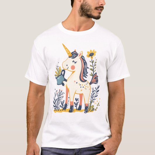 Bauerngarten-Einhorn (1) T-Shirt (Vorderseite)