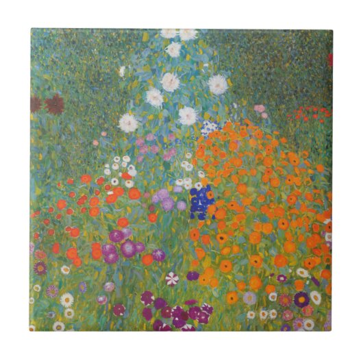 Bauerngarten - Gustav Klimt Fliese (Vorderseite)