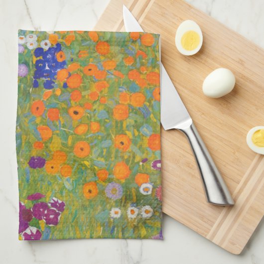 Bauerngarten - Gustav Klimt Geschirrtuch (Viertel Falte)