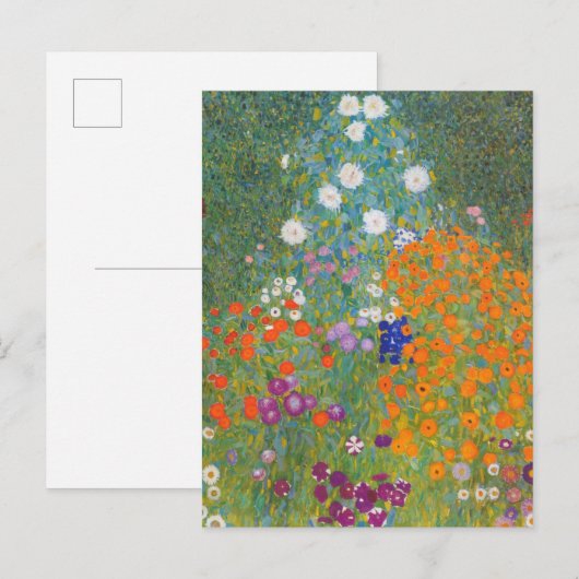 Bauerngarten Gustav Klimt Kleinformat Postkarte (Vorne/Hinten)